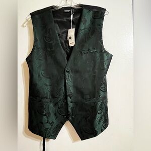 Coofandy elegant Dark Green Paisley Vest